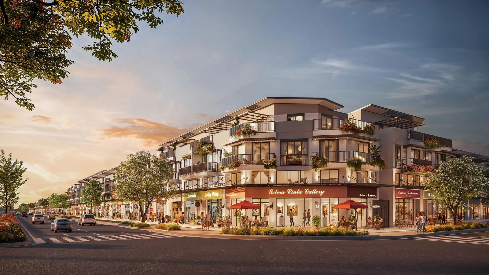 Phố shophouse thương mại lên đèn