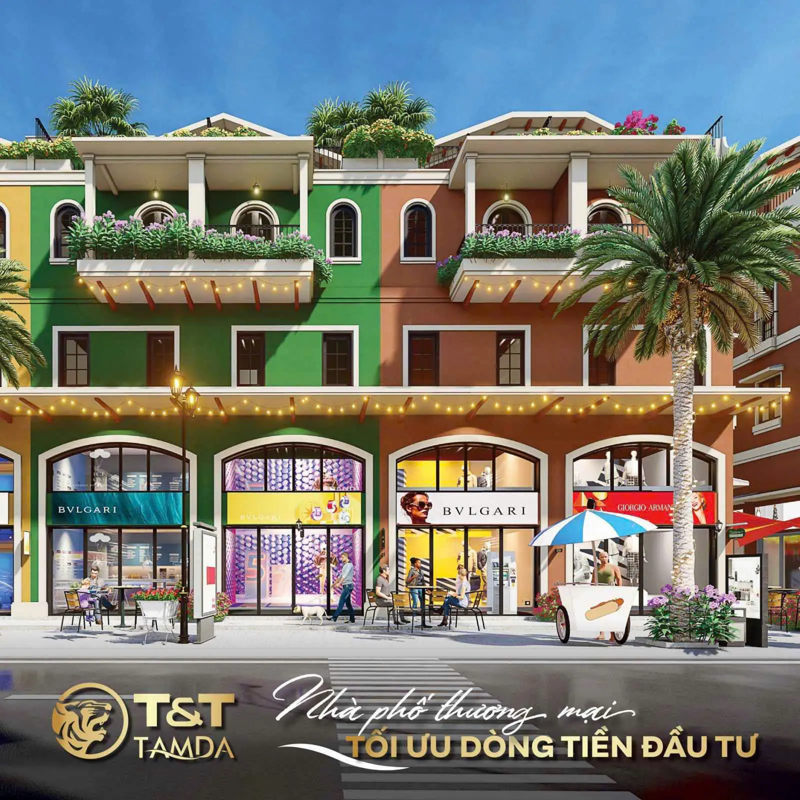 Phối cảnh thiết kế nhà phố thương mại T&T Elite Rivera (T&T Tam Đa) Vĩnh Long tối ưu dòng tiền