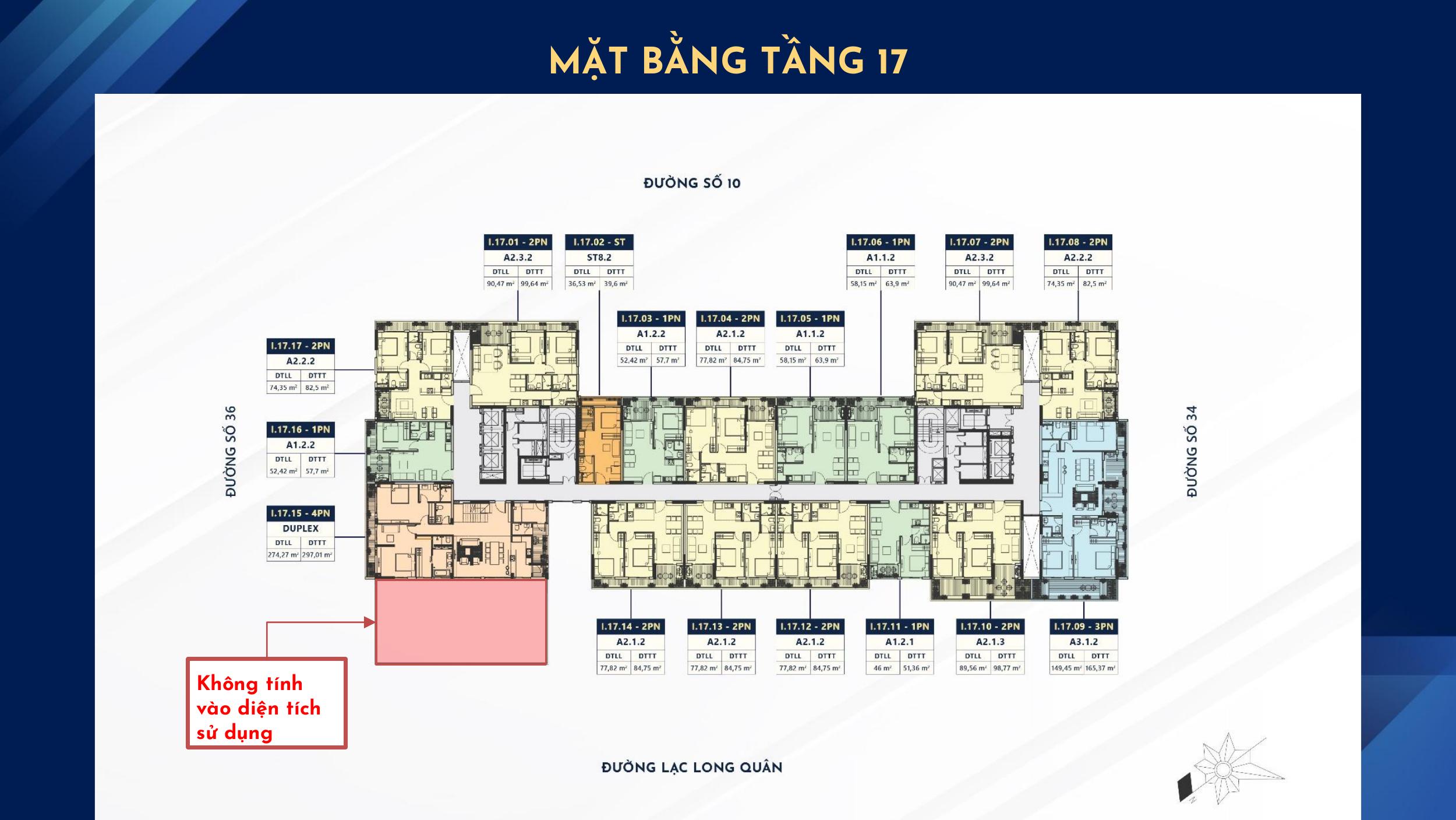 Mặt bằng tầng 17 Stella Icon
