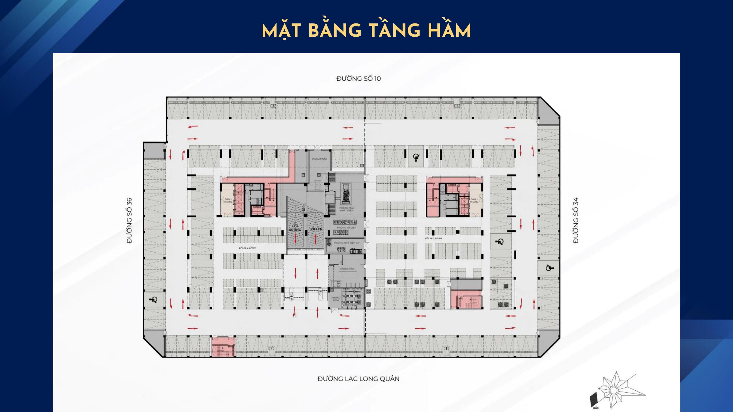 Mặt bằng tầng hầm để xe Stella Icon